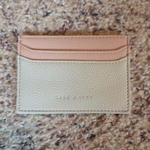 Leather Card Holder in Blush and Cream